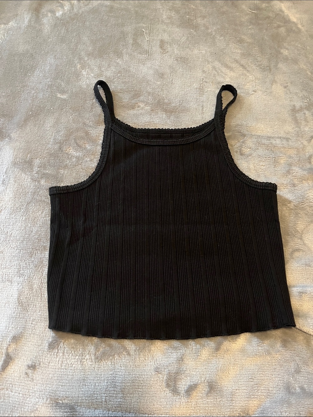 Aeropostale Black Ribbed Crop Tank Camisole